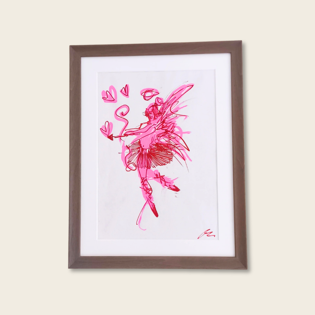 Ballerina Cupid, original artwork by Tony Green
