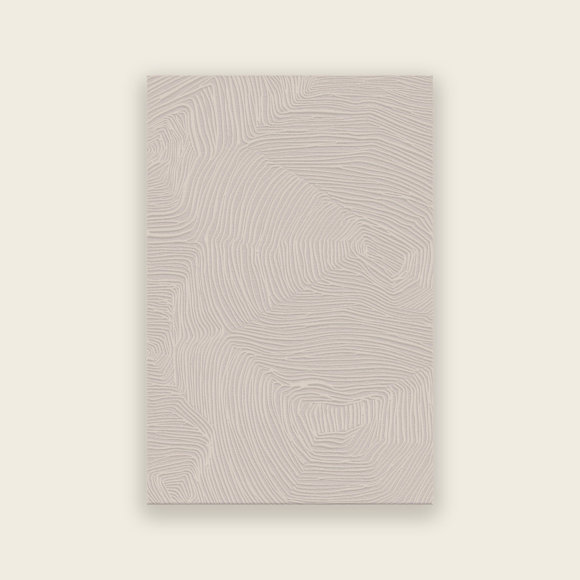 Trace hand tufted rug in oyster, fine tonal contour lines in soft oatmeal greige, shown flat