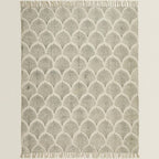 Textile with geometric pattern on a plain background