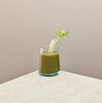 Set of tumblers in recycled glass, detail view