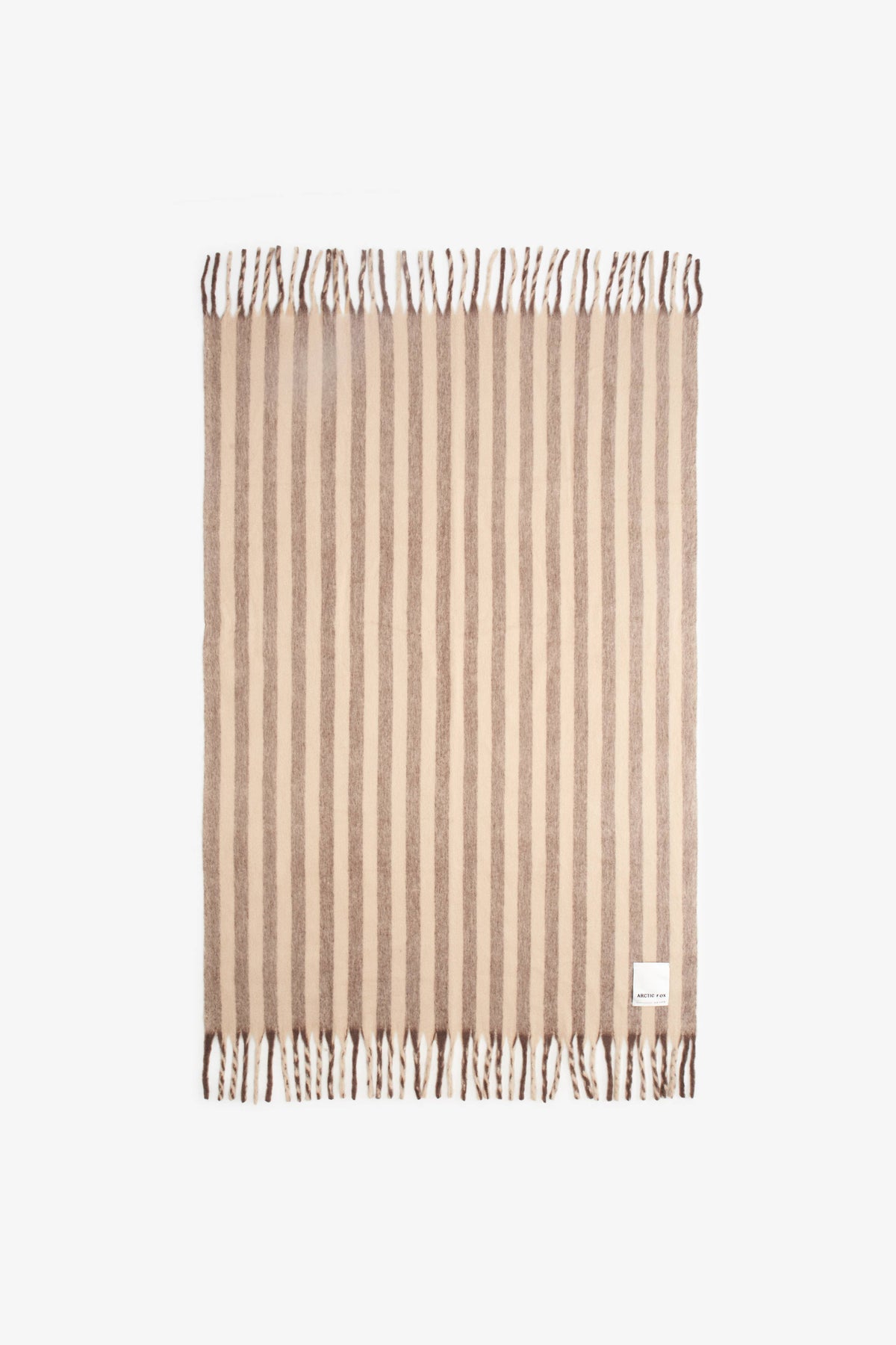 Wool Stripe Throw in burnt umber stripe, view 4