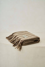 Wool Stripe Throw in burnt umber stripe, view 5